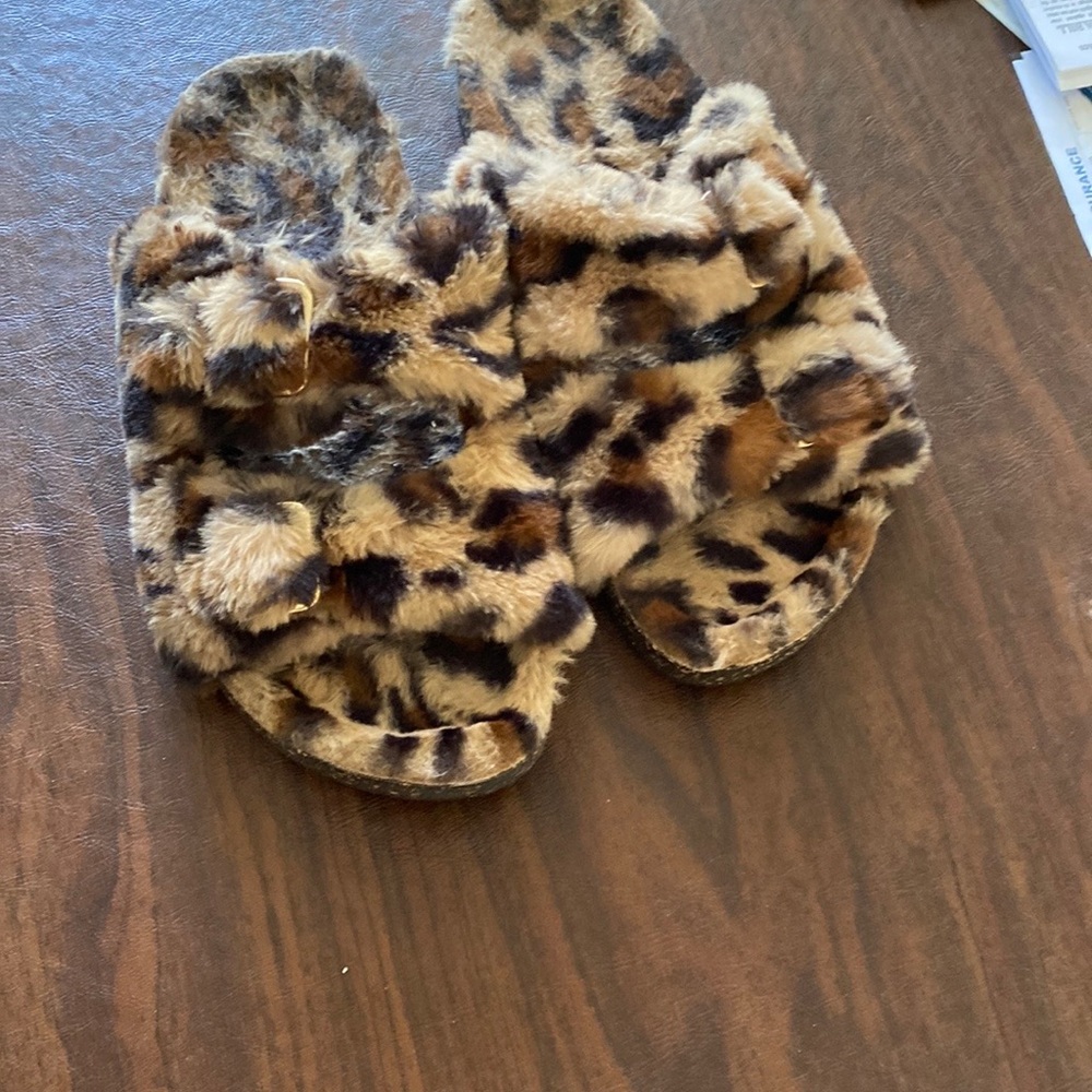 Time and Tru cheeta slide slippers